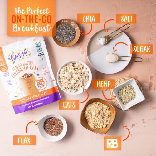 Image of Oatsome PBfit Overnight Oats 12 Oz, Peanut Butter, 11g Protein, High Fiber