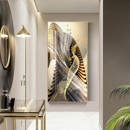 Affiche sur toile moderne jaune et noire pour la décoration du salon élégant