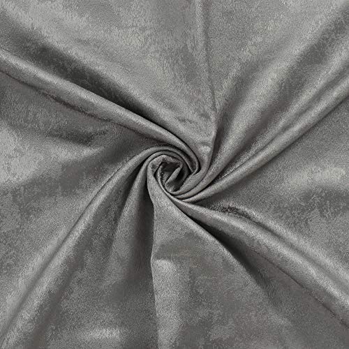 Image of Story@Home Bloom Collection Jacquard Textured Solid Pattern Ring top Eyelet 1 Piece Door Curtain - 7 Feet, Silver