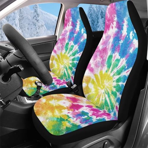 Housses de siege de voiture avant contre les taches : protection lavable tie-dye