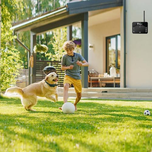 Wireless Dog Fence, Electric Fence for Dogs, Pet Containment System for Small Medium Large Dogs, Wireless Dog Fence System with Waterproof Collar Receiver, Black_1Collar