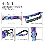 Tactical Dog Leash Heavy Duty for Medium Large Dogs that Pull,4-6Ft Strong Bungee Shock Absorbing No Pull Dog Leash with Padded Double Handle and Car Seatbelt,Purple Camo - Image 4