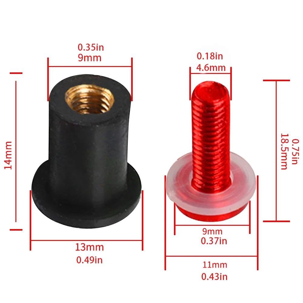 Kit bulloni carenatura Per SUZUKI Per BURGMAN 400 650 125 200 AN125 AN250 AN400 AN650 AN 650 1998-2024 Kit Bulloni Parabrezza 10 Pezzi 5mm(Argento)