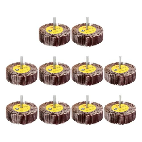 HUHAO 10 PCS Flap Wheel Sander Set, 80 Grit Sanding Wheels, 80 * 6 mm