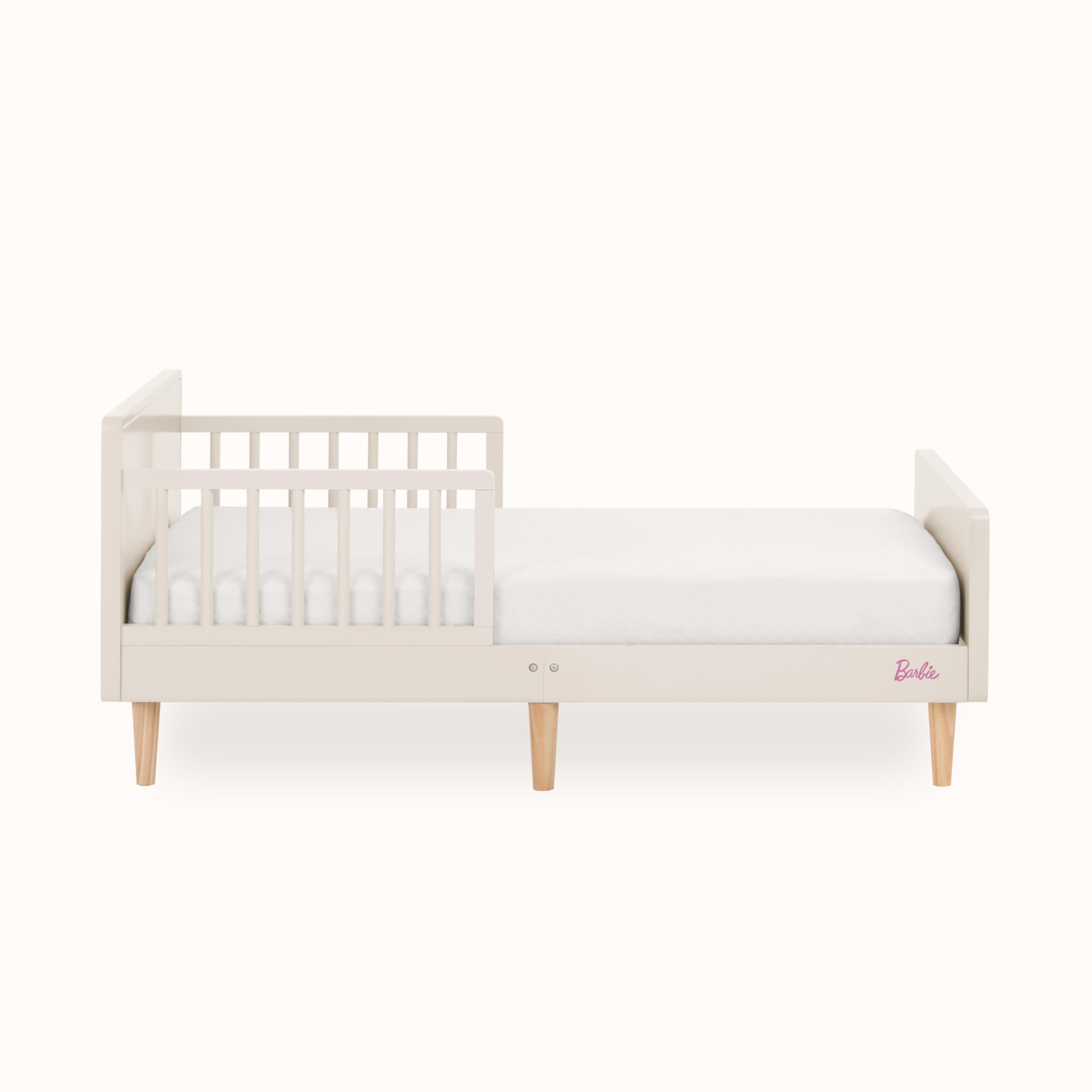 Amazon.com : Evolur Barbie Los Altos Wooden Toddler Bed, Vanilla