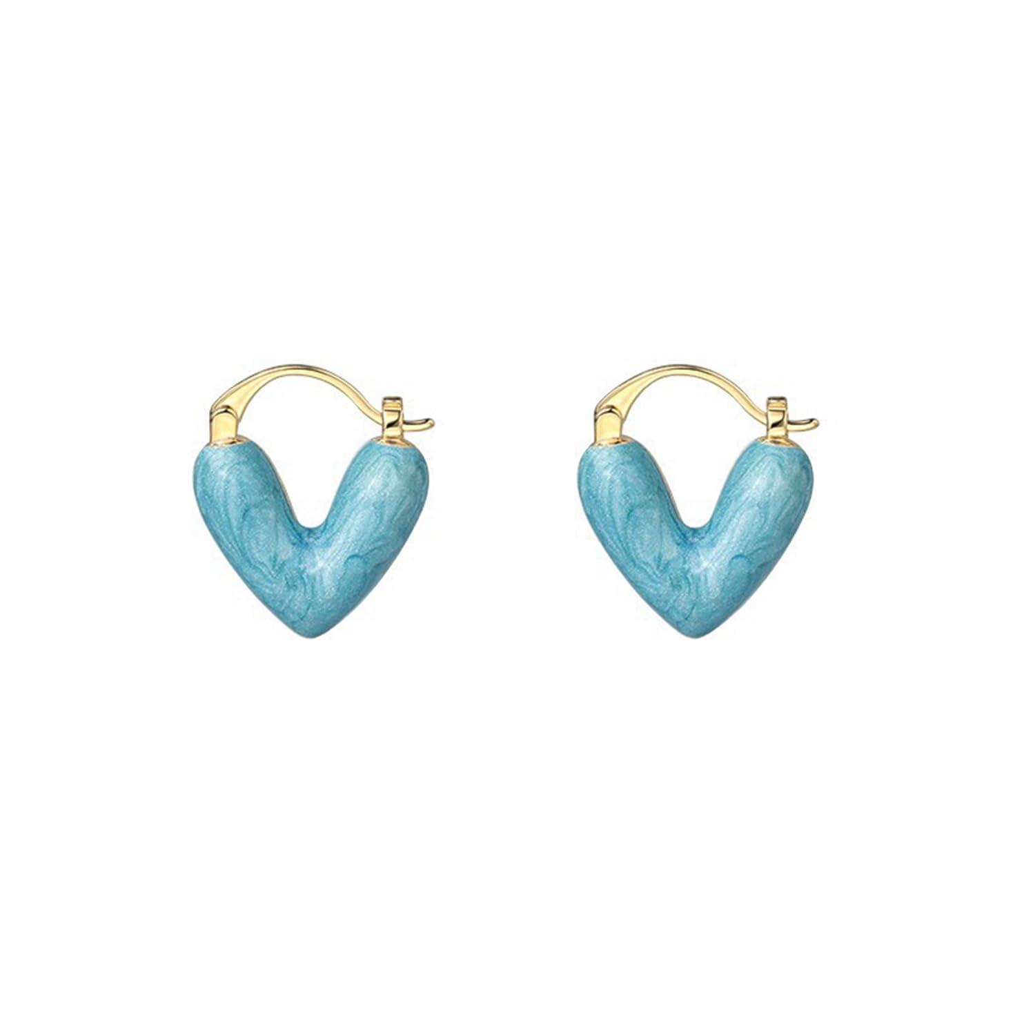 Heart Hoop Earrings for Women Enamel Heart Earrings Hypoallergenic Pink Heart Shape Earrings for Women Jewelry Gifts., Metal, No Gemstone (B0C6TMNV4L) Amazon Price History, Amazon Price Tracker