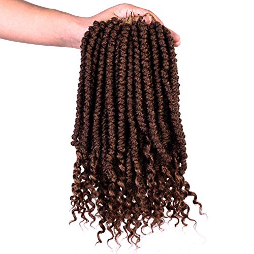 Silike 12" Spring Senegalese Twist Crochet Braid Curly End (12 Roots Per Piece,3 Pieces) Wavy End Crochet Hair Extension (U30)