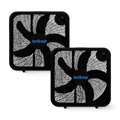 Hurricane 2 Pack Classic Floor Mount Box Fan w/ 3