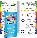 600 Lustige Haftnotizen (12 x 50 Blatt) | Haftnotiz Set mit verschiedenen witzigen Sprüchen für Uni, Schule, Büro oder WG | Bunte Klebezettel zum Lernen und Markieren | Geschenktipp für Studenten