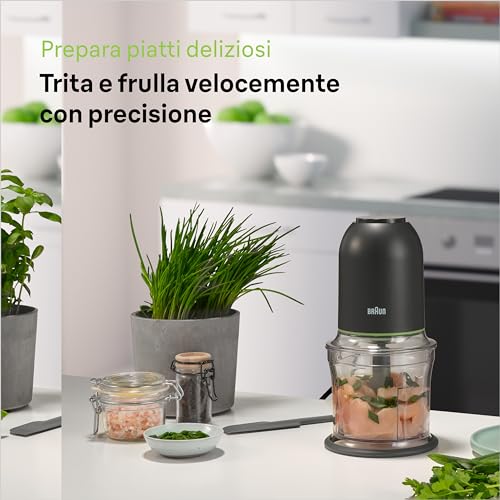 Braun MultiPractic 3 CH3011BK Zerkleinerer mit 4 Edelstahlklingen, One-Push-Funktion, Eiszerkleinerer, spülmaschinenfest, 500 W, Schwarz – Ansicht 3