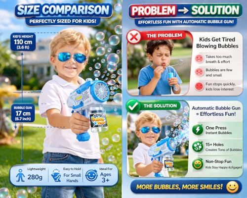 Goyal's Electric Bubble Gun for Kids 3+ Blue - Image 5