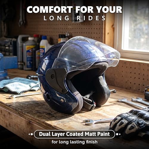 Image of Cortex TRIGER Half Face Helmet Glossy Finish with Scratch Resistant Polycarbonate Visor, Hard ABS Shell Helmet for Men and Women | Clear Visor, Lightweight