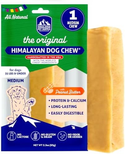 Himalayan Dog Chew Original Yak Cheese Chew, Peanut Butter, 1 Med...
