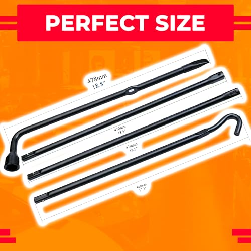 Image of Spare Tire Tool Kit for 2004-20014 Ford F-150 | Heavy-Duty Tire Removal Tool Kit with Spare Tire Lowering Tool, Lug Nut Wrench, & Hook | Compatible with Toyota and Dodge Trucks | Tire Replacement Kit