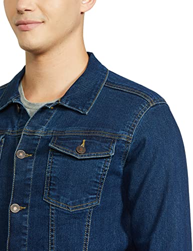 Image of INKD Men's Stretch Denim Jacket (INDIGO - Denim divine, 3XL)