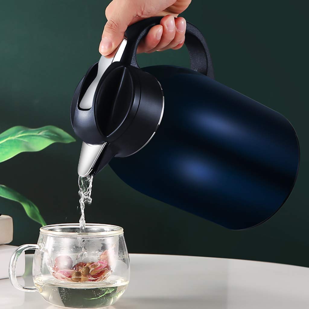 Thermoskan 1.8/2.2 Liter,Roestvrijstalen Thermische Koffiekaraf Met Deksel, Thermische Geïsoleerde Koffiekaar, Dubbele Muur Thermische Karaf Koffiepot, 24-uurs Warmte Retentie, Voor Thee, Warme Drank