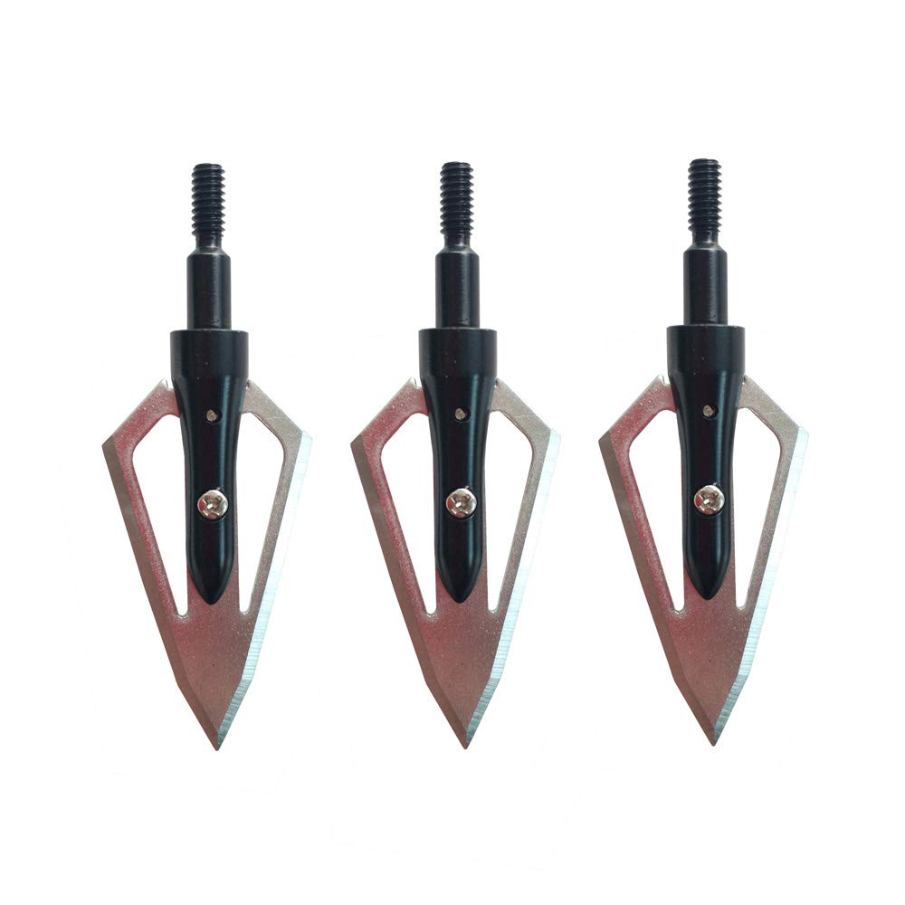 SHARROW 12pcs Pointe de Flèche 2 Lames 100Grains Têtes de Flèche à Lame avec Broadheads Box pour Flèches d'arbalète et de Carbone - 4