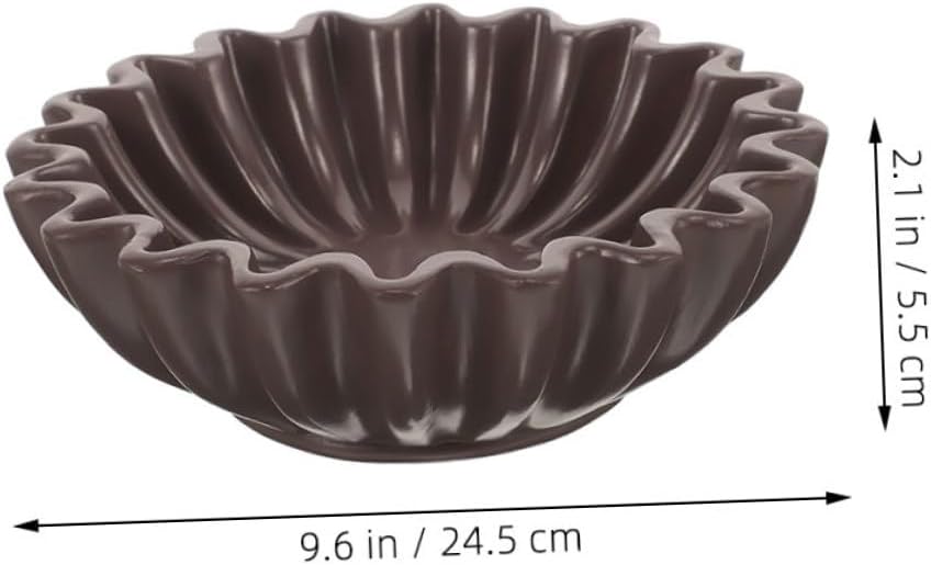 NUOBESTY Decorative Bowl with Scalloped Edge 10-inch Black Key Holder Jewelry Tray Multipurpose Storage for Living Room Coffee Table and Console Table Decor