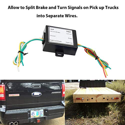 RED WOLF Trailer 2-to-3-Wire Splicer-in Taillight Converter Wire Harness Connector Separate Turn Signal Brake Light Set up for Trailer RV Dinghy Towing Pickup Car Trucks Vans - Thumbnail 2