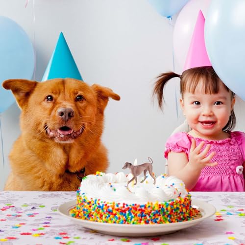 AENIMELY Realistischer Azawakh-Windhund – Feste Plastik braun-graue Windhund-Figur für Kinder, pädagogische Haustier-Dekoration, Kuchentopper & Sammler-Display
