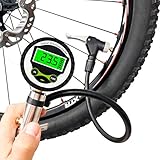 Digital Bicycle Tire Inflator Gauge with Auto-Select Valve Type - Presta and Schrader Air Compressor Tool