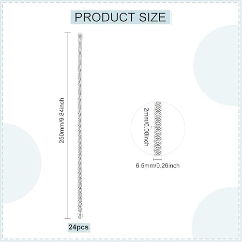Miniatura 2 de BENECREAT 24 piezas de corsé de metal en espiral de 10 pulgadas, varillas de modelado de acero en espiral, corsé en espiral para corsés, costura de