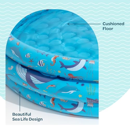 Kiddie Pool for Toddlers, Kids, Babies, Round Inflatable Plastic Baby Blow Up Pool 48