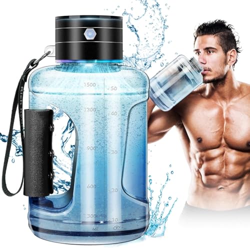 IUHFSIFS Garrafa de água de hidrogénio de 1,5 l, 4000 ppb【NO.1 duplo teor de hidrogénio】Garrafa de água hidrogenada, tecnologia avançada Spe-Pem para desportos ao ar livre fitness
