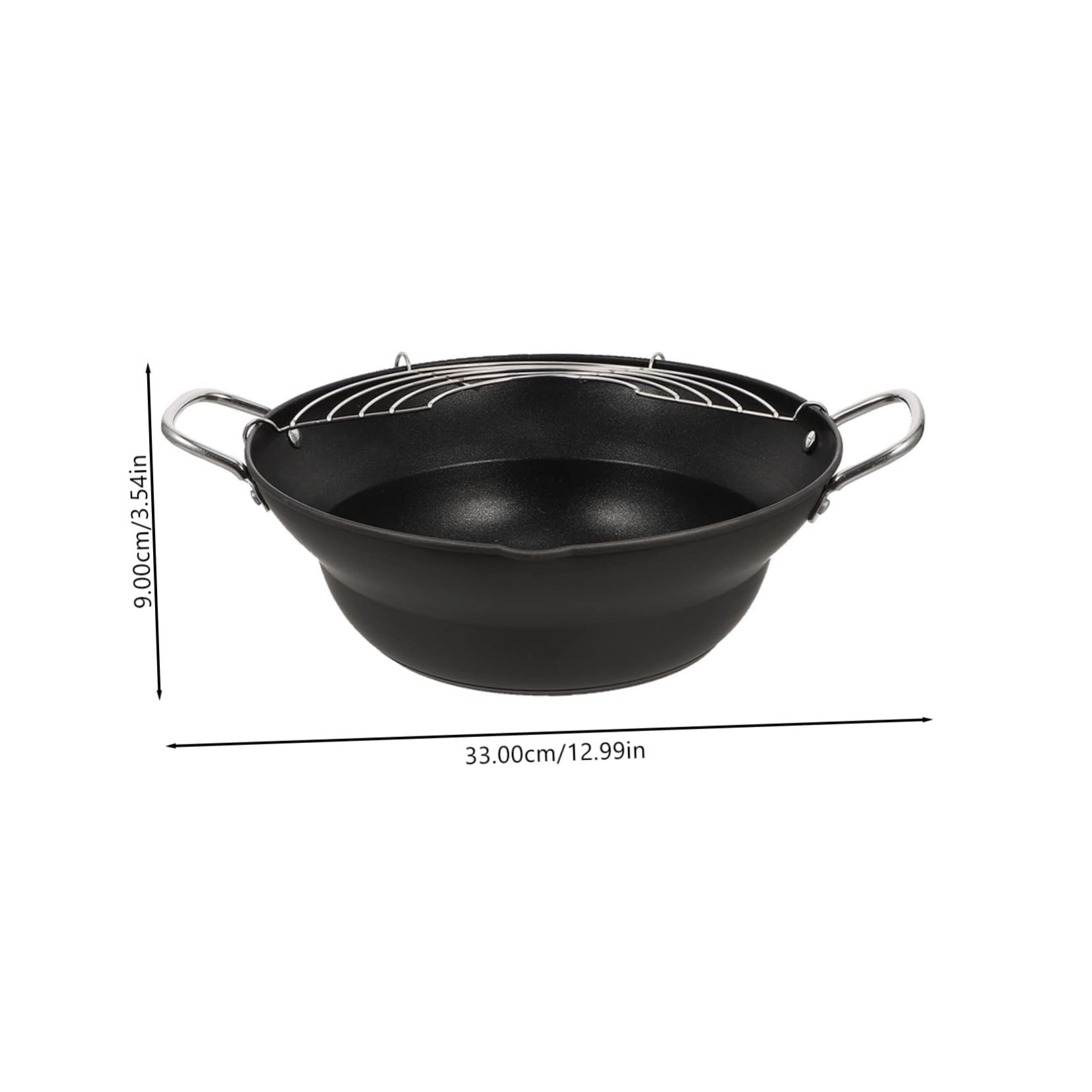 GRIRIW Electric Japanese Style Tempura Frying Pot Mini Deep Fryer Non-stick Portable Frying Pan for Small Kitchen