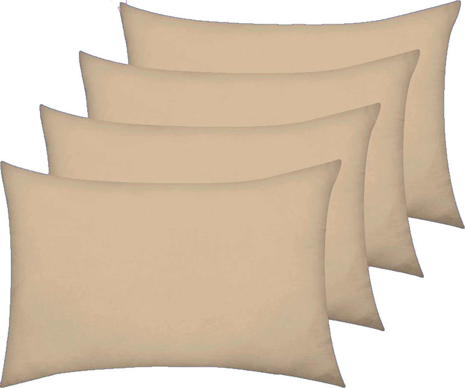 AmigoZone New 4 Pack Pillowcases Housewife Plain Cover Polycotton Percale Bedroom Pillowcases (Latte, Housewife Pillow Cases 4 Pack)