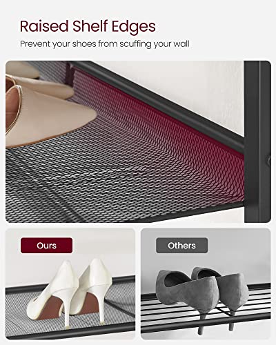 Image of VASAGLE Shoe Rack for Entryway, Freestanding, Adjustable, Industrial | 4-Tier Shoe Rack Organizer with Storage Shelves and Spacious Top, Rustic Brown and Ink Black ULBS040B01