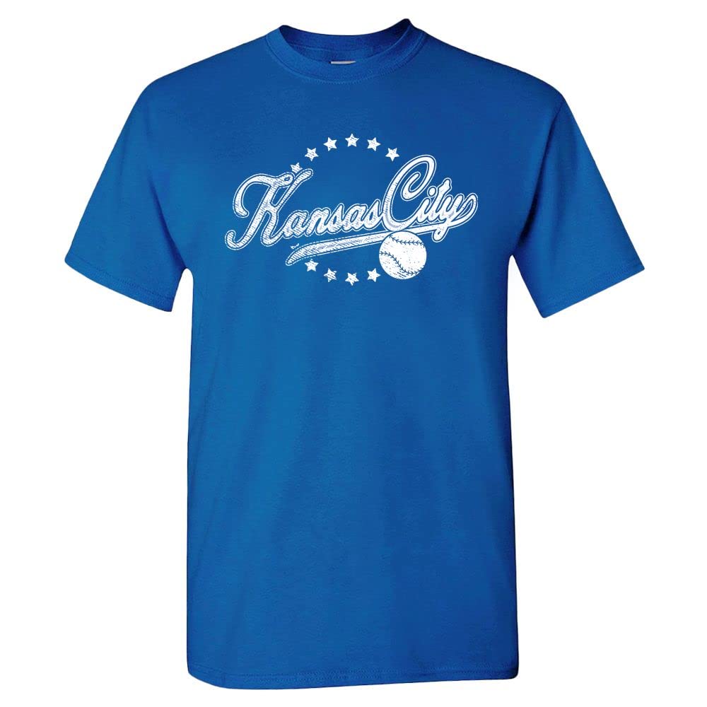 Pro Baseball Vintage Team Men's Retro Fan Apparel, Kansas City - Royal Shirt, XL — image 1