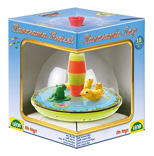 Bolz 52130 - Panoramakreisel Entenfamilie ca. 19 cm, Kunststoff Schwungkreisel, klassischer Pumpkreisel, Musikkreisel mit Enten Motiv, Kreisel mit Standfuss, Spielzeugkreisel für Kinder ab 18 Monate - Image 3