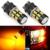 JDM ASTAR Super Bright 5730 Chipsets 3056 3156 3057 3157 LED Bulbs with Projector,Amber Yellow ( Only work for standard socket , not for ck socket)