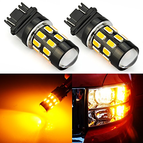 JDM ASTAR Super Bright 5730 Chipsets 3056 3156 3057 3157 LED Bulbs with Projector,Amber Yellow (Only work for standard socket, not for ck socket)