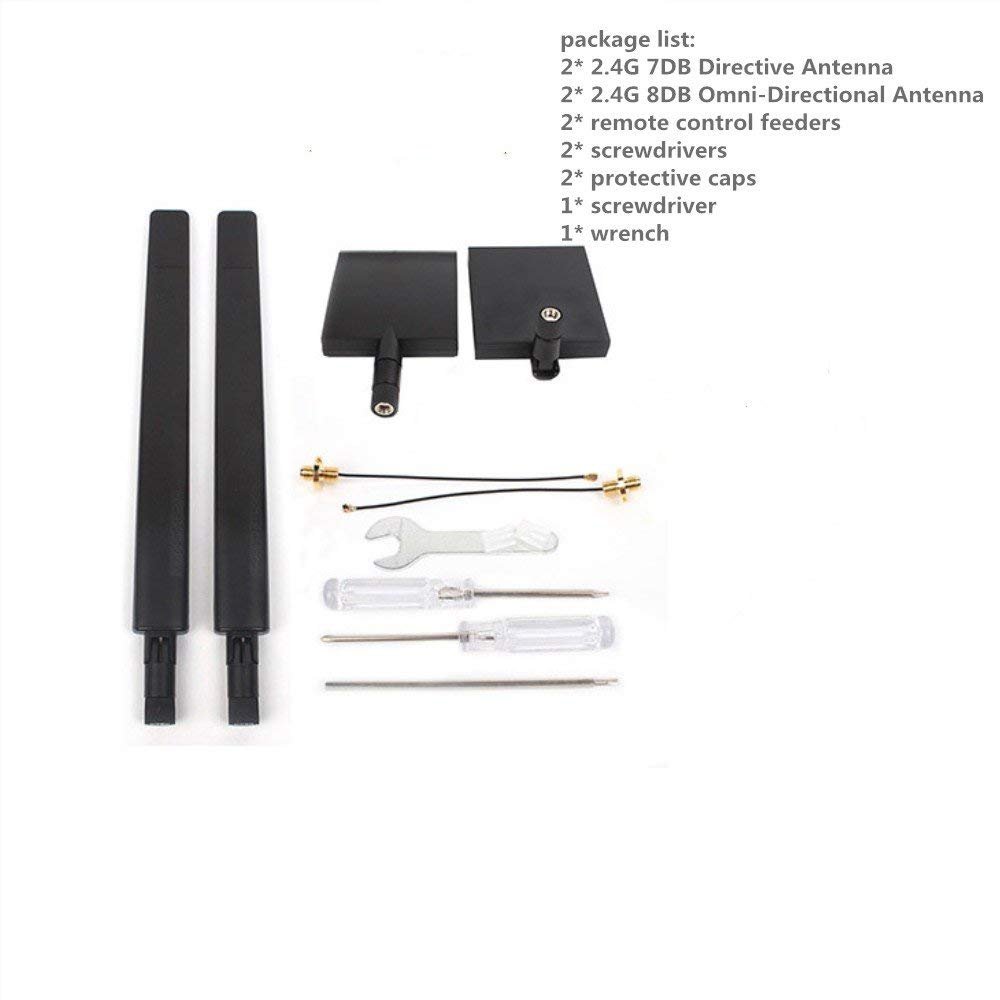 1 paio di 2.4G 7DB Flat Directive Antenna Range Extender e 1 paio di 2.4G 8DB Omni-Directional Signal Range Booster Kit per Mavic PRO/Air/Mavic 2/Mini and Spark