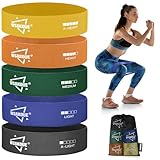 WSAKOUE Fabric Resistance Bands for Working Out – 5 Booty Bands for Women & Men, Exercise Workout Bands for Legs, HIPS & Glutes – Ideal for Home Fitness, Yoga, Pilates & Rehab - Yellow