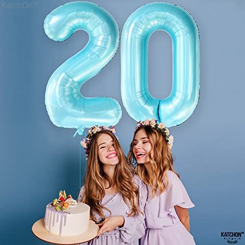 Image of KatchOn Light Blue 0 Balloon Number 40 Inch