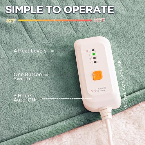 32% Off Templewet Heated Electric Throw Blanket with 4 Heat Settings