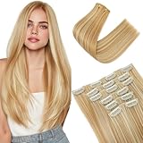 ✅ Sehr Einfach zu tragen - Die Haarverlängerungen werden bereits mit integrierten Clips geliefert. Das An- und Ablegen dauert nur wenige Minuten und kann bequem zu Hause durchgeführt werden.