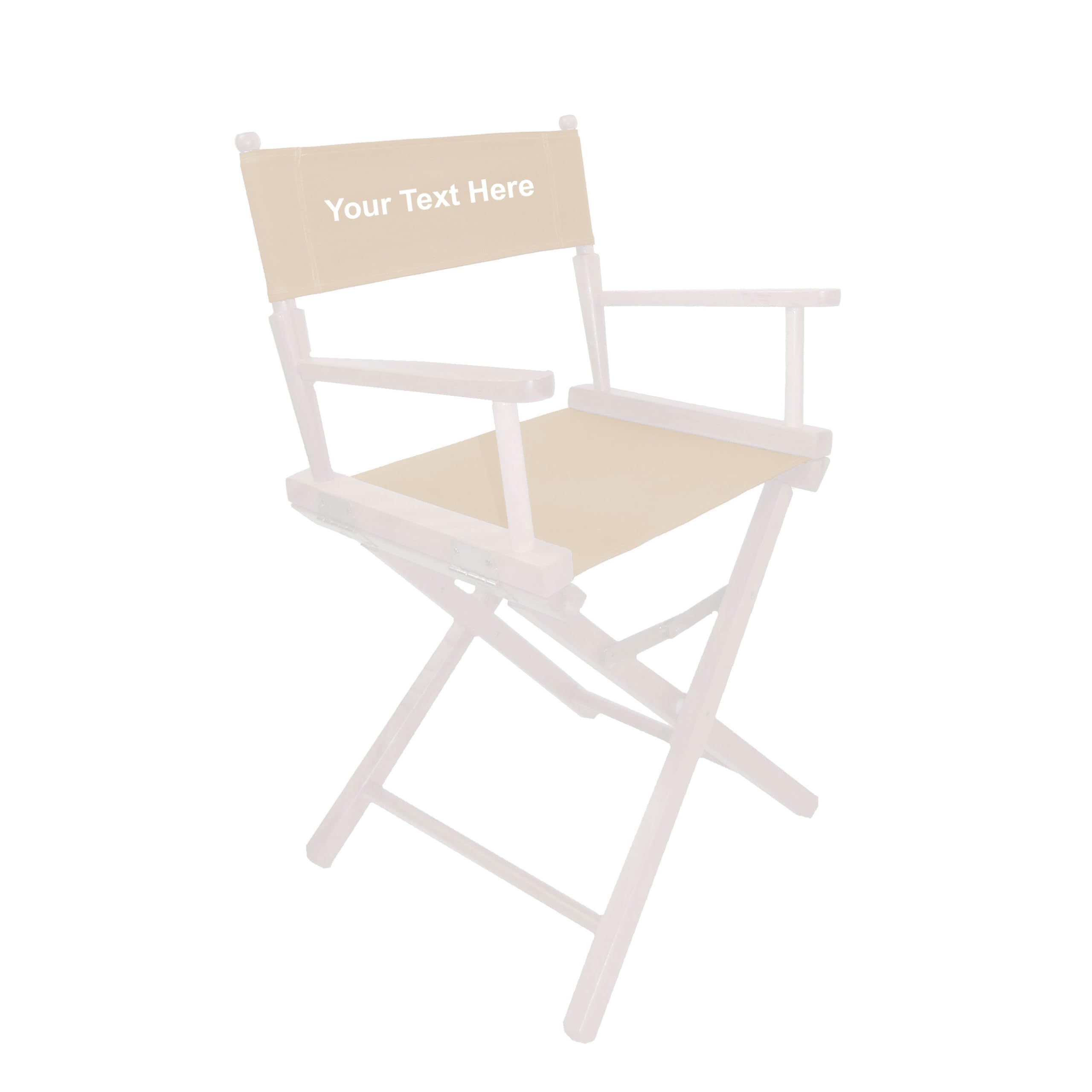 TLT Personalized Imprinted Contemporary 18 Inch Table Height White Frame Director's Chair - Natural