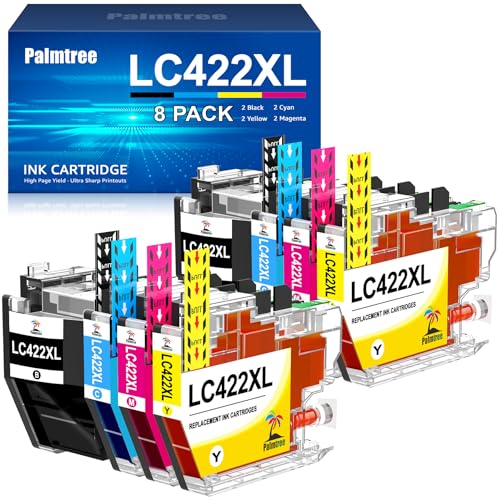 Palmtree LC422XL LC-422XLVAL Tintenpatronen Kompatible für Brother LC422 XL LC-422XL Multipack Patronen für Brother MFC-J5340DW MFC-J5740DW MFC-J5345DW MFC-J6540DW MFC-J6940DW 8er Pack