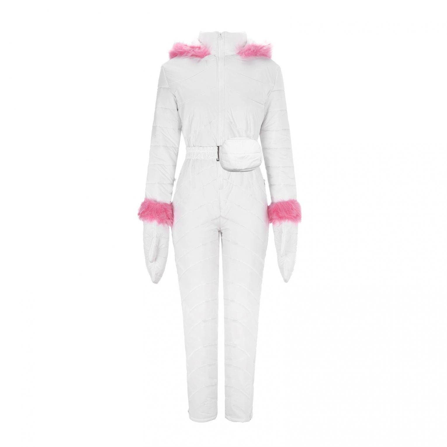 Traje de Nieve para Mujer de Una Pieza, Mono de Esquí para Invierno, Cálido, Sambas, Largo Con Capucha y Cierre de Cremallera, Impermeable y Cortavientos