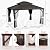 PAMAPIC 12'x14' Hardtop Gazebo Aluminum, Double Roof Canopy with Netting and Curtains,2-Tier Hardtop Gazebo with Galvanized Iron Aluminum Frame, GardenTent for Backyard, Parties, Garden, Brown