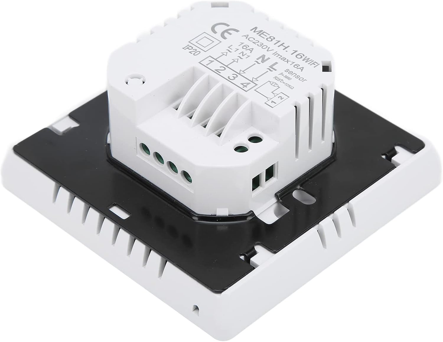 Walfront ME81H Smart Thermostat side view showing mounting clips