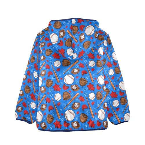 Baseball Sports Girls Fleece Jacket Girls Fall Jacket Girls Zip Up Hoodie Girls Sherpa Jacket 2-10T2