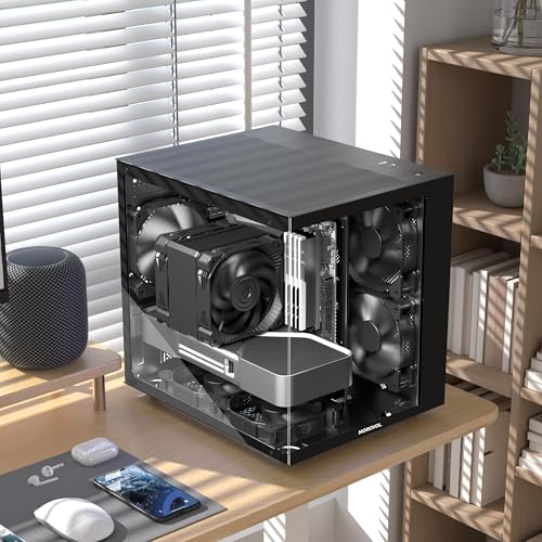 Caja PC vidrio templado de 270 grados MOROVOL MATX V3 chasis de alta visibilidad negro 6