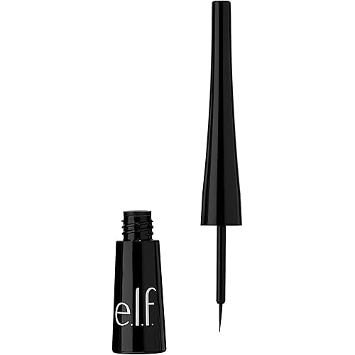 e.l.f. Liquid Eyeliner, High-pigment Liquid Eyeliner With Extra-Fine Brush Tip, Easy Glide Smudge-proof Formula, Jet Black