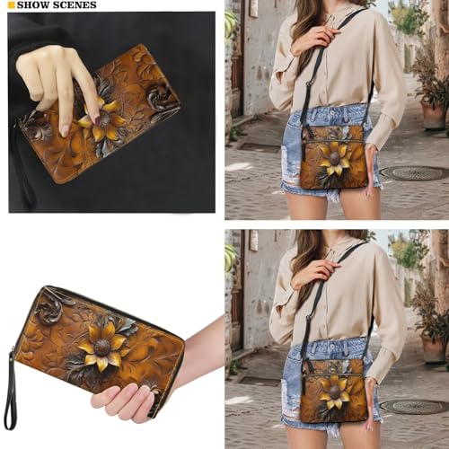 Lotusorchid Satchel Purse and Wallet Set for Women Waterproof Women's Leather Shoulder Bag Gift for Mom Wife Friends3