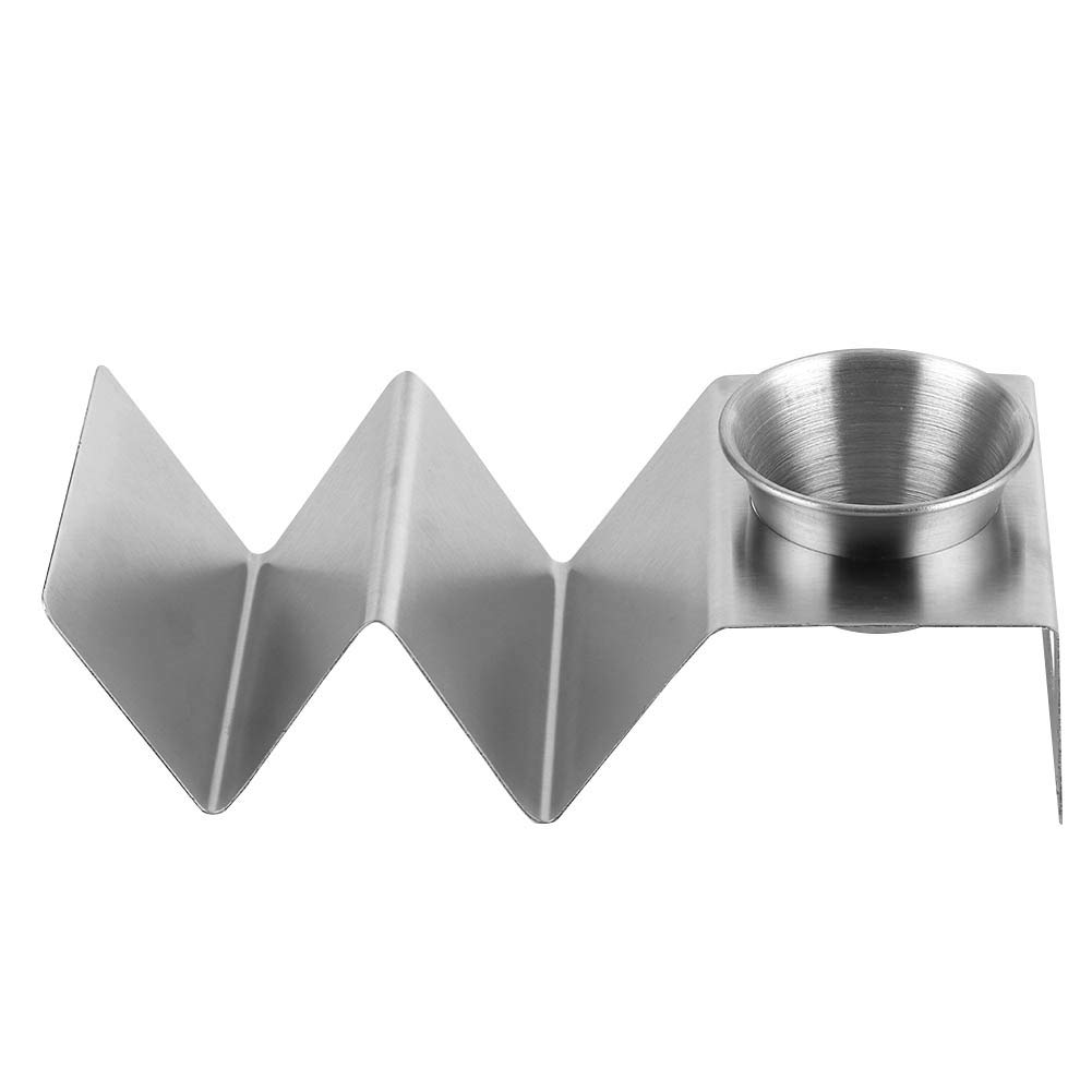 BTSEURY Taco Holder, Stainless Steel Taco Rack, Pancake Stand Rack with Sauce Cup, Home Kitchen Restaurant Buffet Tools